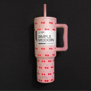 SIMPLE MODERN 40oz Trek HandleCup Tumbler LIMITED EDITION Pink Glossy Cherry NWT